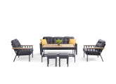 Doğa Metal Balkon Takımı ( 3+1+1+Sehpa+2 puf)